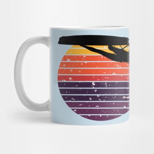 Kitesurfer Freestyle Action Black Silhouette Retro Sunset Mug